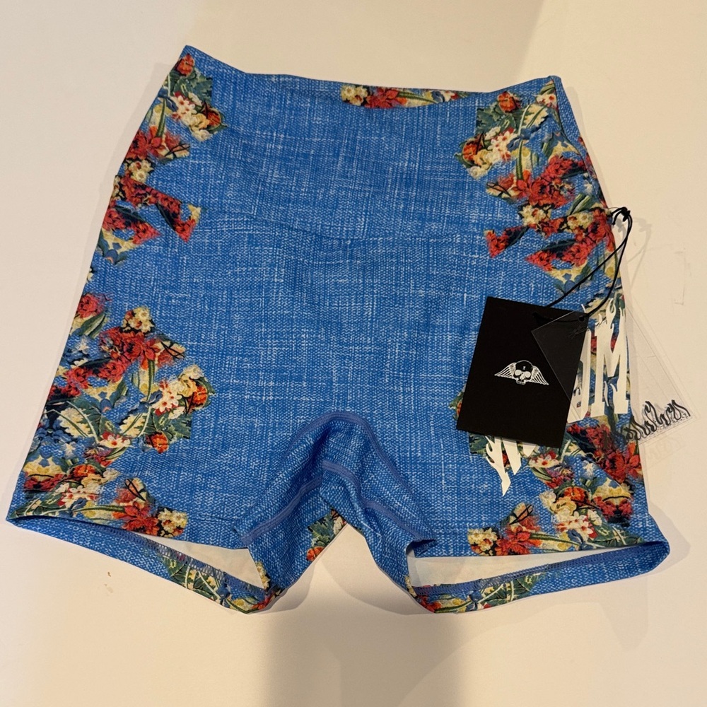 NWT Civil Regime Spandex Blue Floral Small‎ Womens Athletic Wear